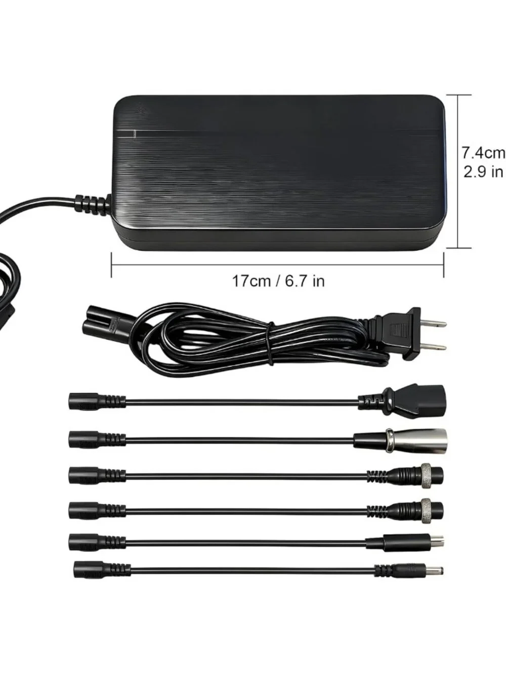 54.6V 3A Fast Charger for Electric Bikes & Scooters, Universal 7-in-1, 48V